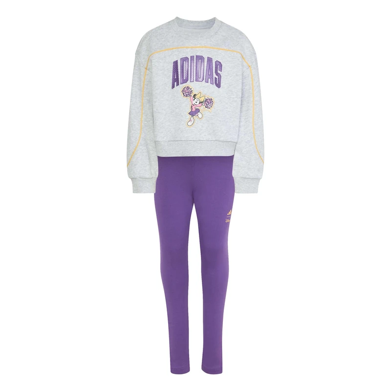 adidas Girl's Disney Minnie Mouse Jogger, Light Grey Heather/Semi Ice Tangerine, 2-3 Years