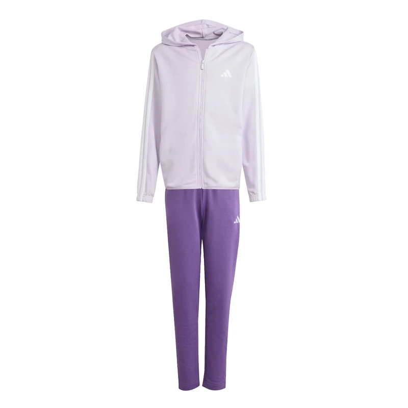 adidas Unisex Kids ESSENTIALS 3 STRIPES TRACKSUIT, ice lavender/white, 13-14 Years