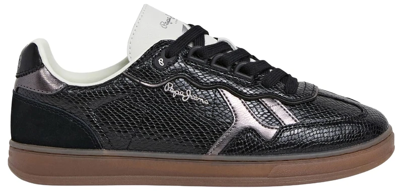 Pepe Jeans Women's Ball PATTENT W Sneak, Black (Black), 4 UK