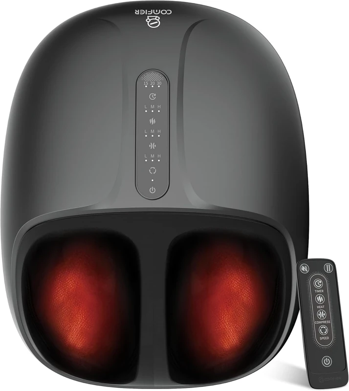 COMFIER Shiatsu Foot Massager with Heat, Foot Massager for Neuropathy Plantar Fasciitis, Deep Kneading Feet Massager with Heat, Relax for Home Office, Up to Men, Size 46 - Image 1