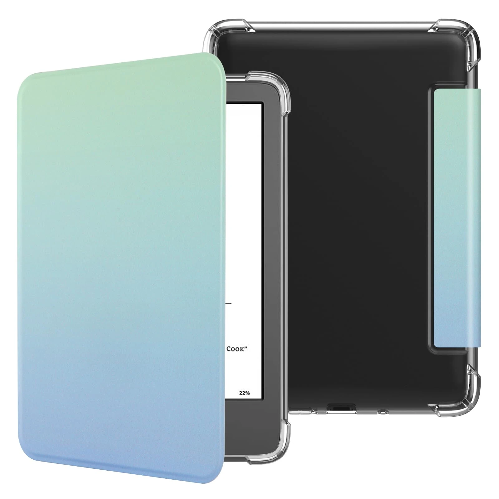 HGWALP Case for 6" Kindle (11th Generation-2024/2022 Release), Ultra Clear Soft Flexible Transparent TPU Back Cover Light Shell with Auto Wake/Sleep for Kindle 2024/2022 11th Gen.,Gradient Blue