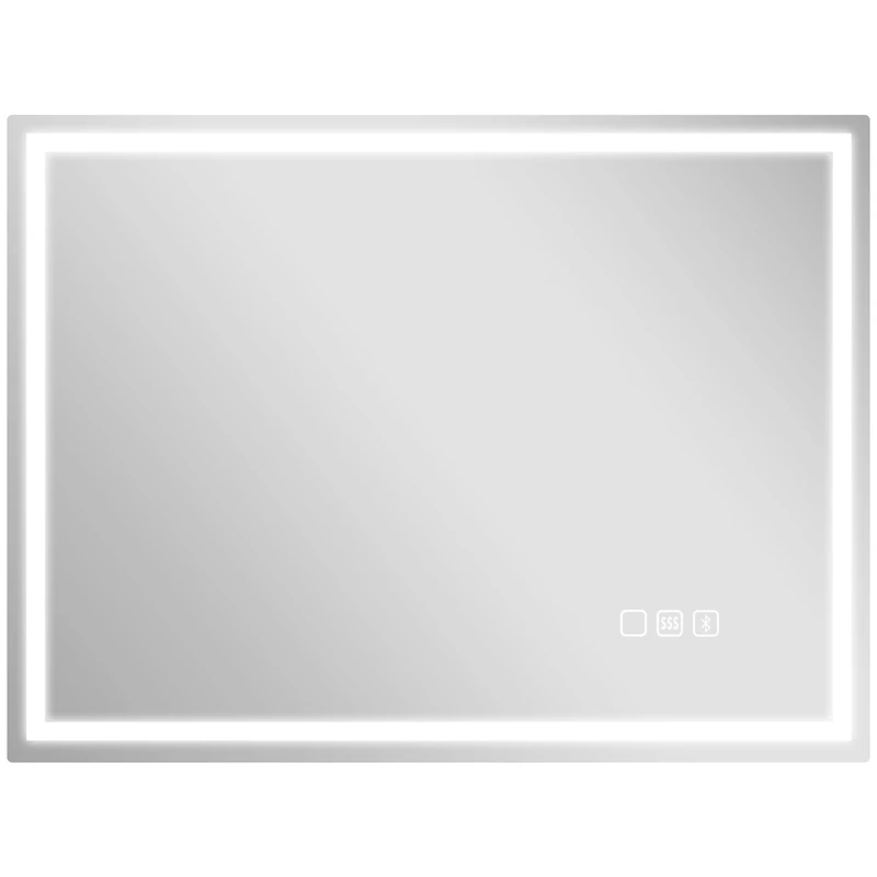 HOMCOM 600 x 800 mm Bluetooth LED Bathroom Mirror Illuminated Backlit