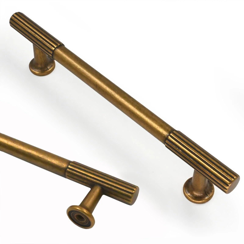 Asidrama 30 Pack 5 Inch(128mm) Antique Brass Cabinet pulls Kitchen Cabinet Handles, Cabinet Pulls Kitchen Cabinet Hardware for Cupboard Drawer Pulls