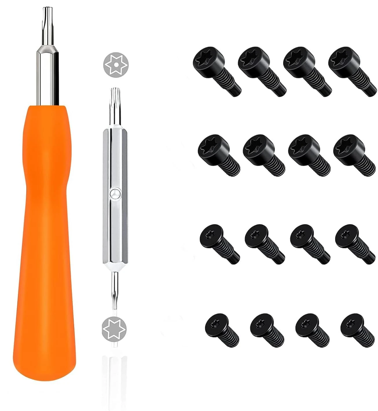 Ring Doorbell Screwdriver Replacement with 16 Pcs of Screws, for Battery Change, Fit Video Doorbell, Video Doorbell 2 and Pro and Elite (Orange)