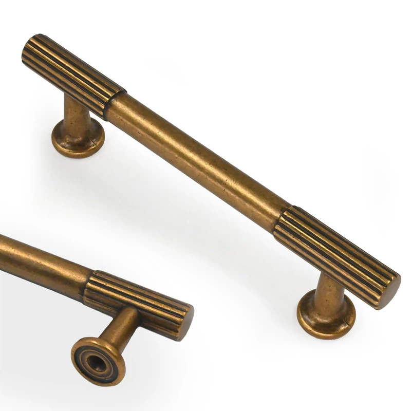 Asidrama 30 Pack 3.75 Inch(96mm) Antique Brass Cabinet pulls Kitchen Cabinet Handles, Cabinet Pulls Kitchen Cabinet Hardware for Cupboard Drawer Pulls