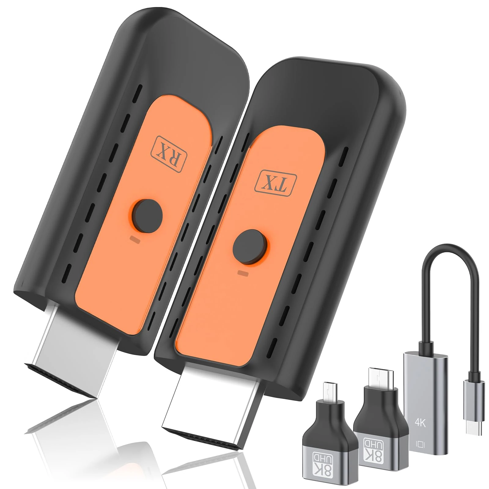 Wireless HDMI Transmitter and Receiver, 4K Decode Input 1080P Output, 100ft Plug & Play, 5.8G/2.4G Wireless HDMI Kit for Output Streaming Video and Audio from Laptop/TV Box to Monitor/HDTV