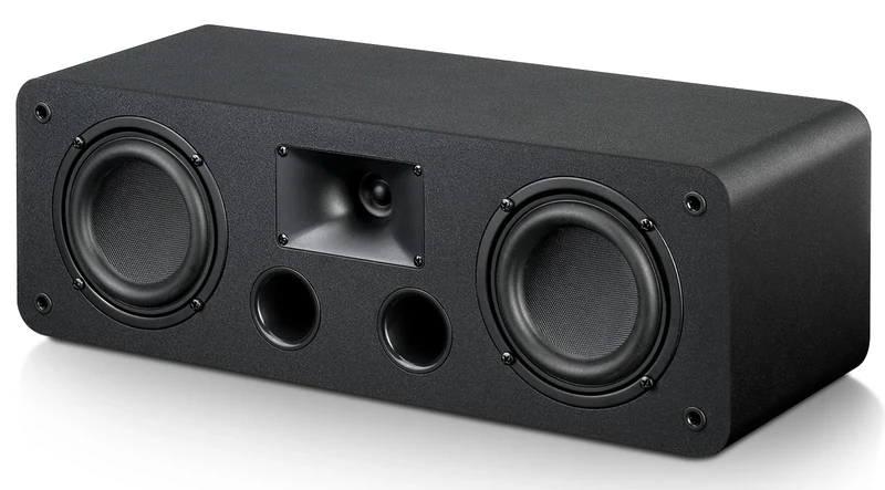 Saiyin Center Channel Speaker,Dual 4-Inch Woofers and Silk Tweeter, Crystal-Clear for Home Theater Dialogue,Passive, Wall Mountable, Single