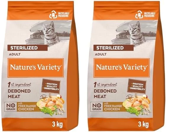 Nature's Variety SELECTED ADULT STERILIZED FREE RANGE CHICKEN 1x3kg (Pack of 2)