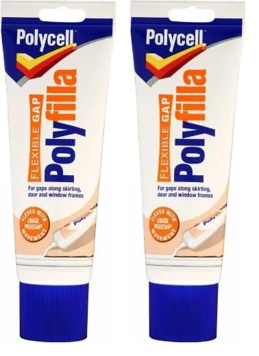 Polycell 20208 Ready Mixed Tube Flexible Gap Polyfilla, 330 g - White (Pack of 2)