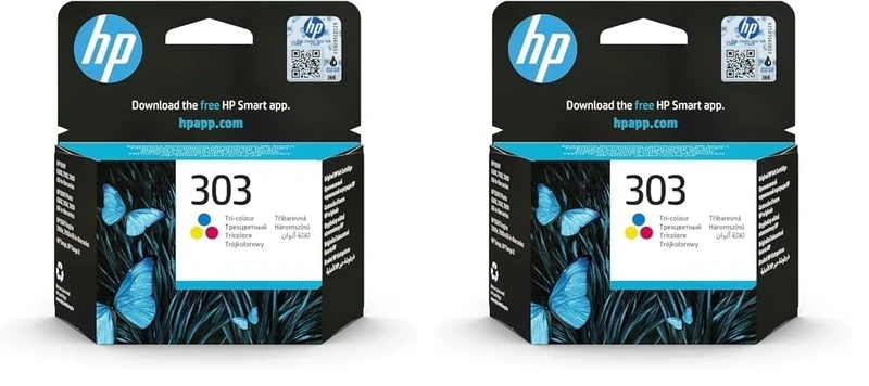 HP T6N01AE 303 Original Ink Cartridge, Tri-color, Single Pack (Pack of 2)