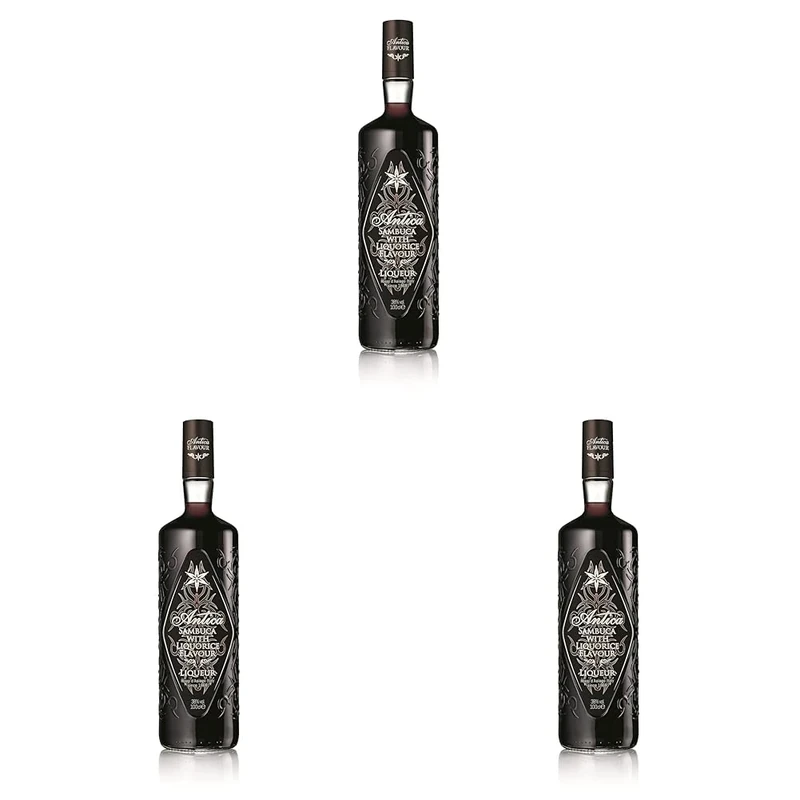 Antica Black Sambuca 1 Litre (38 Percent ABV) (Pack of 3)