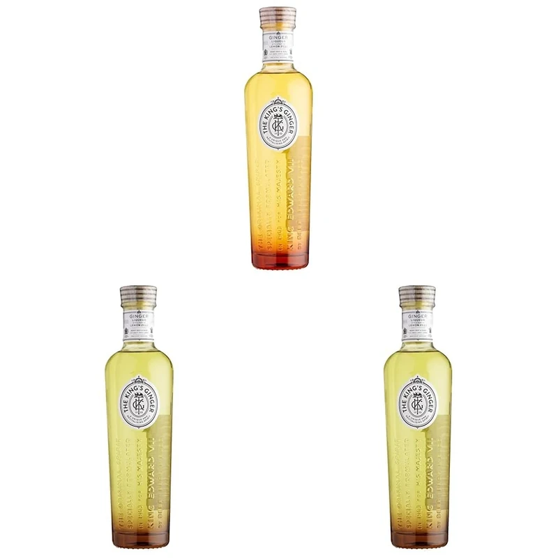 Berry Bros. & Rudd The King's Ginger Liqueur, 50cl 29.9% ABV Liqueur, made with ginger and a twist of lemon, award-winning liqueur and cocktail mixer, Royal Warrant Liqueur (Pack of 3)