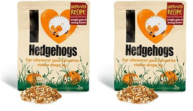 Hedgehog Food Semi Moist 2kg - Jacobi Jayne® I Love Hedgehogs™ - Tasty, Rich and Healthy Nutritious Food for your Garden Adults & Baby Hedgehogs Bones and Teeth (Pack of 2)