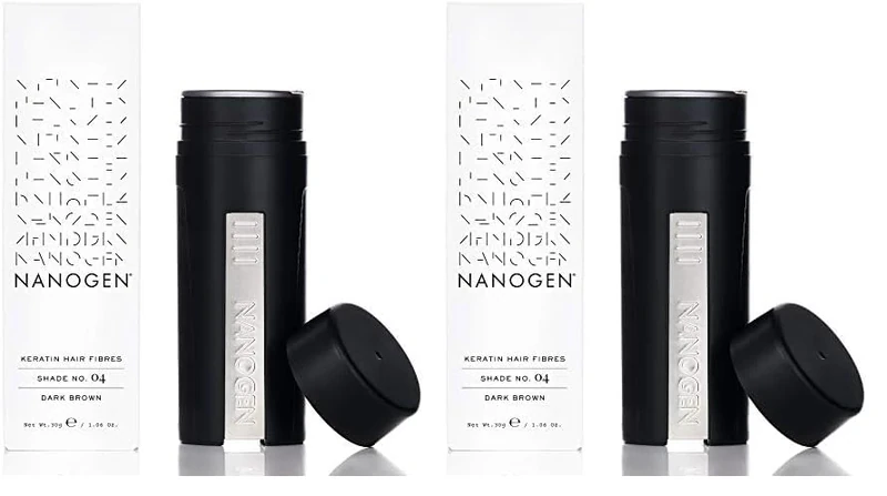 Nanogen Hair Fibres, 30 g, Dark Brown (Pack of 2)