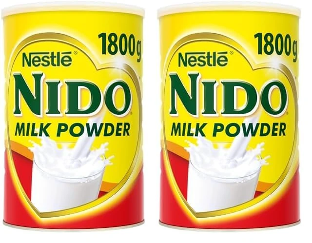 Nido Instant Full Cream Milk Powder, Substitute for Fresh Milk, for Tea & Coffee 1.8kg Tin (Pack of 2)