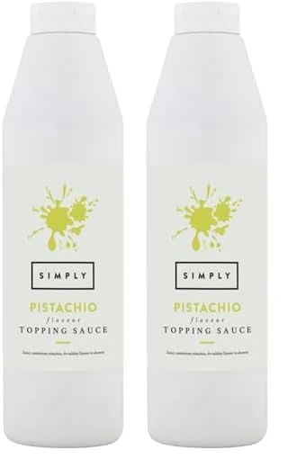 Simply Pistachio Topping Sauce, Ready to Use Dessert Sauce for Ice Cream, Waffles, Pancakes, Coffee & Milkshakes (1 kg) (Pack of 2)