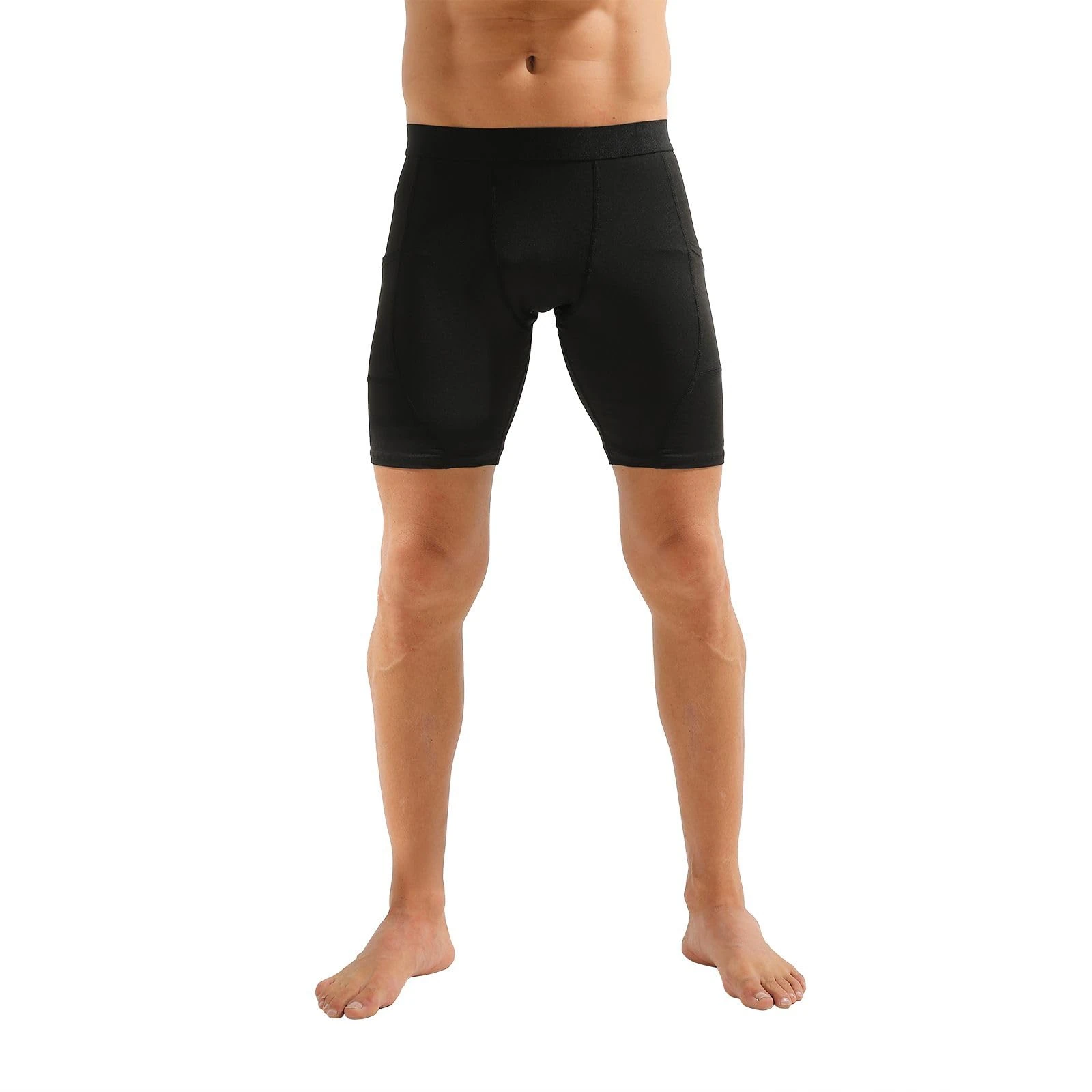 Zupora Mens Compression Shorts Anti Chafing Running Underwear Sports Tight Base Layer Short Quick-Drying Workout Cycling Gym Black