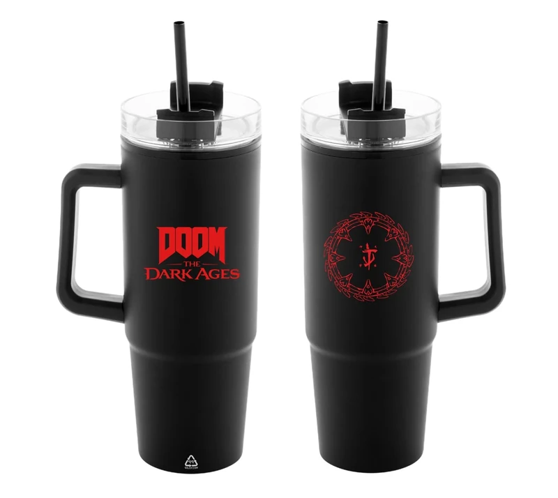 DPI Merchandising Doom: The Dark Ages Insulated Mug Shield Black/Red - Image 1