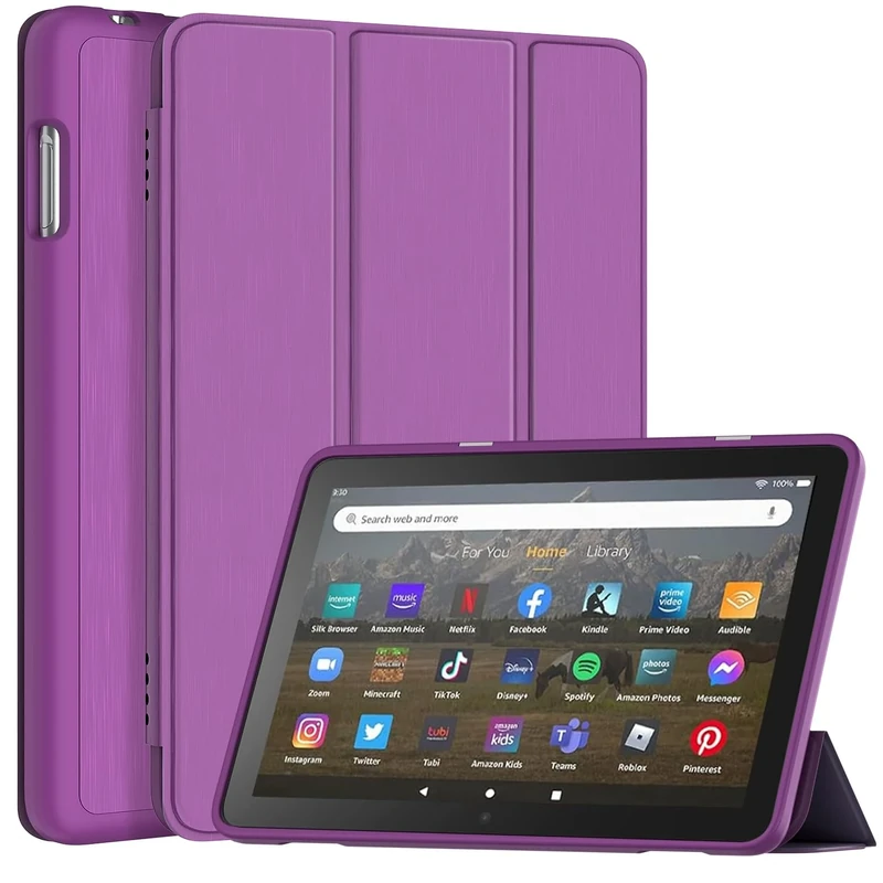 Sonlaryin Smart Trifold Stand with Soft TPU Back Case and Auto Wake/Sleep, Incompatible with iPad - Dark Purple