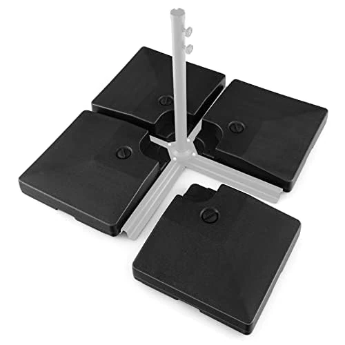 FANTASK Parasol Stand 80 Litres / 108 kg Can be Filled with Water or Sand, Umbrella Weight 4 Pieces, Cantilever Parasol Stand, Market Umbrella Stand, Umbrella Stand for Cantilever Parasol - Image 1