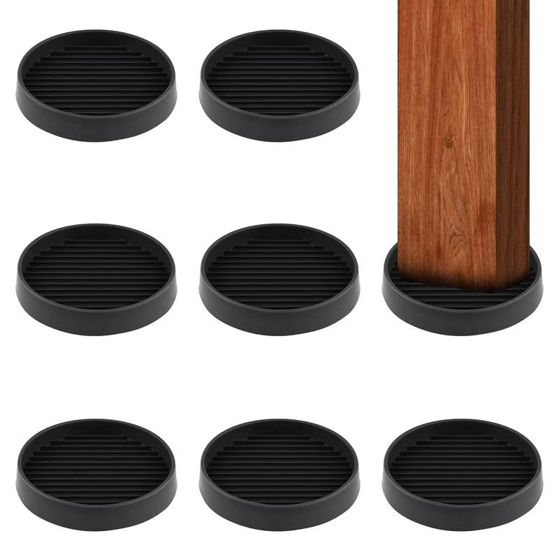 Rubber Castor Cups 3 IN, 8 PCS Carpet Protector Cups, Non Slip Furniture Coasters, Furniture Pads Round, Sofa Feet Protectors for Wooden Floors