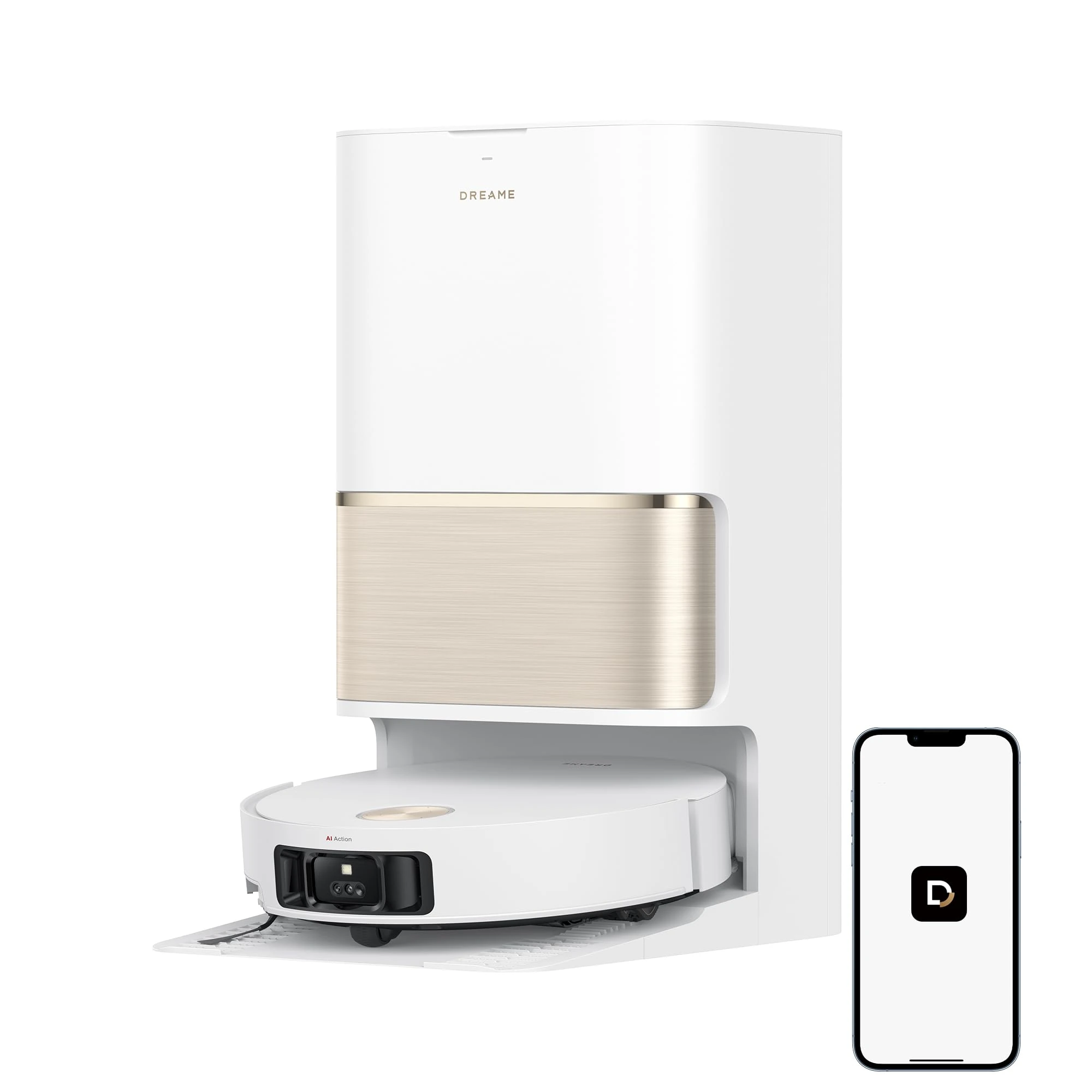 dreame L50 Pro Ultra Robot Vacuum and Mop, 19,500Pa Suction, Smart Obstacle Avoidance and 360° Navigation, HyperStream Detangling DuoBrush, Auto-Empty and Mop Self-Cleaning, White