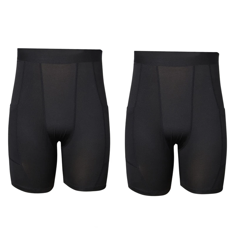 Zupora Mens Compression Shorts Anti Chafing Running Underwear Sports Tight Base Layer Short Quick-Drying Workout Cycling Gym 2 Pack