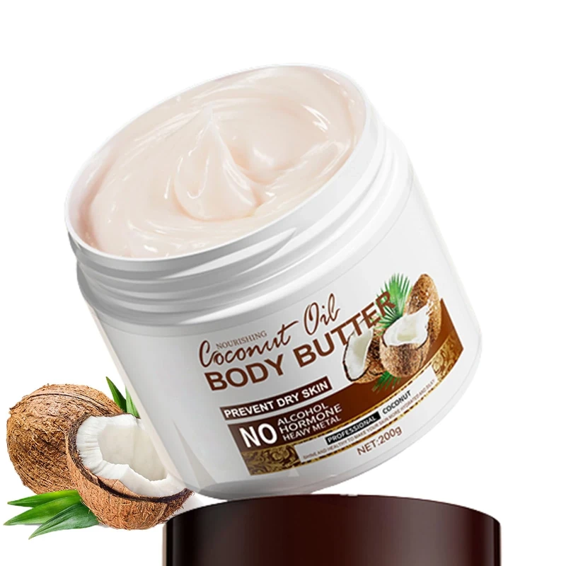 200g Coconut Body Butter for Women - Body Moisturiser for Dry Skin, Deeply Nourishes, Soothes, and Hydrates for Silky Smooth Skin，Body Skincare Coconut Cream, Daily Skincare Routine