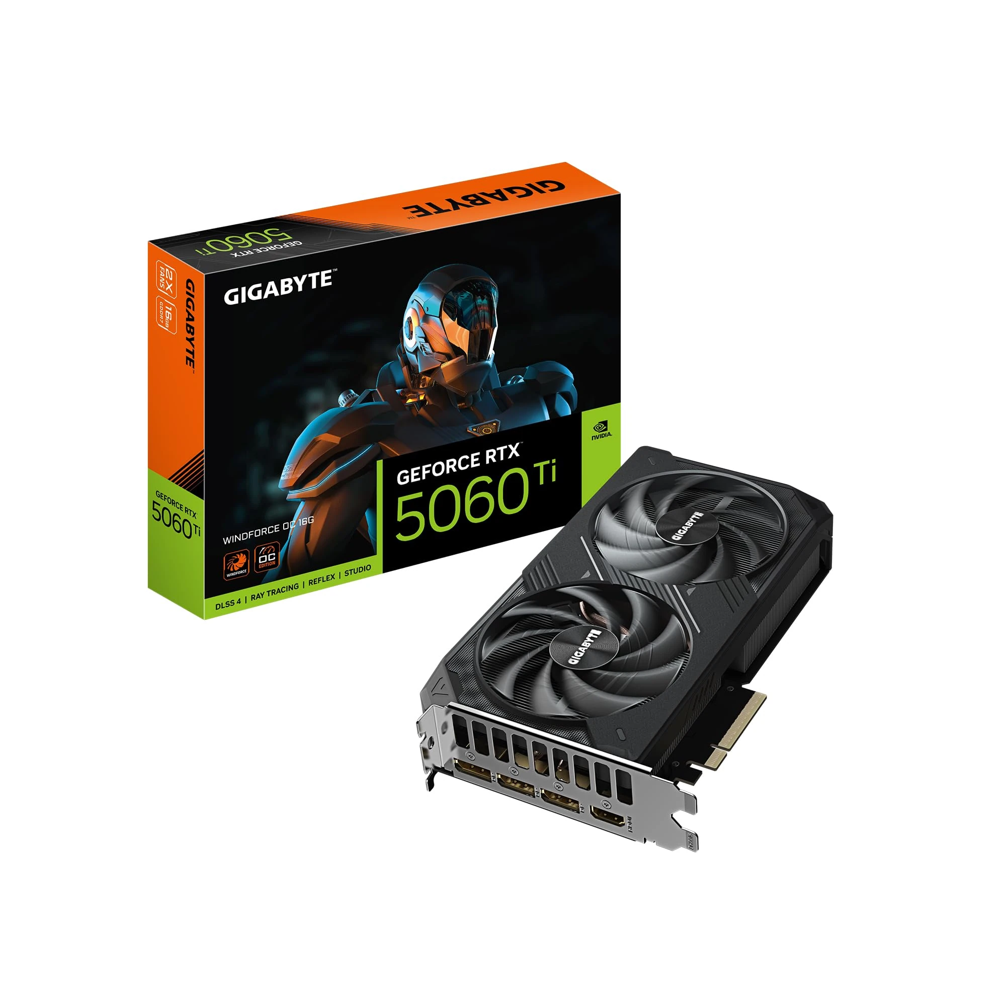Gigabyte GeForce RTX 5060 Ti WINDFORCE OC 16G 16GB 128-Bit GDDR7 PCIe 5.0 WINDFORCE Cooling System GV-N506TWF2OC-16GD Video Card