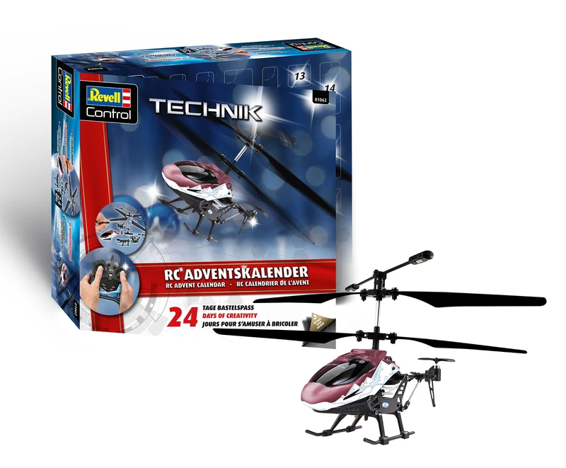 Revell Advent Calendar RC Helicopter I Remote Controlled Helicopter I for Crafts I For Boys, Girls & Adults from 10 Years I Gift for Christmas