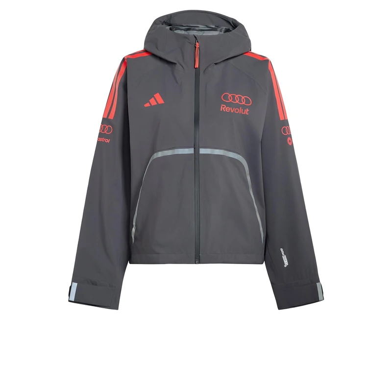 adidas Women's AUDI FORMULA ONE TEAM MECHANICS RAIN JACKET, utility black/hi-res red, XXL