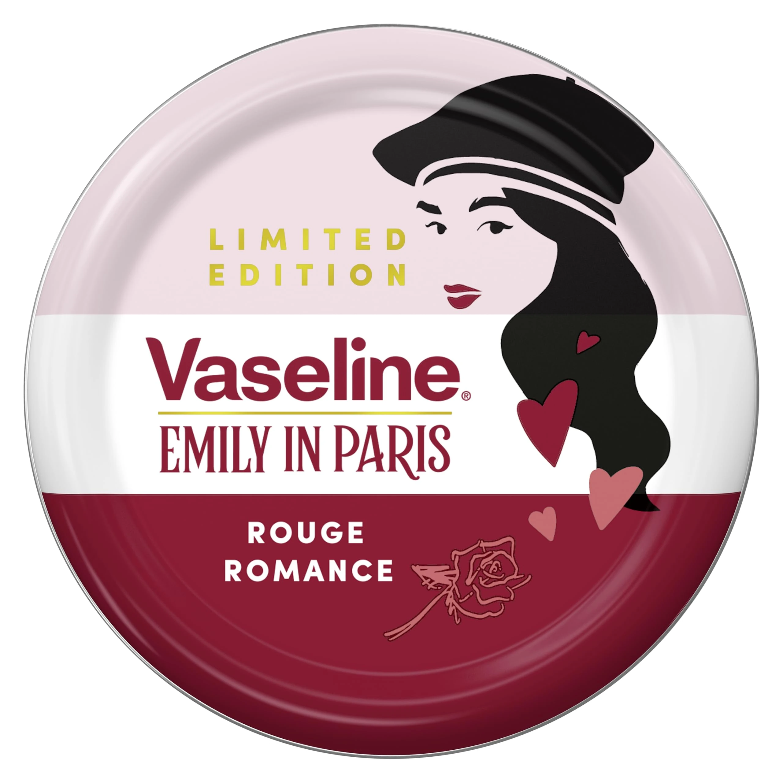 Vaseline Rouge Romance Lip Balm Tin Limited Edition x Emily in Paris For moisturisation and a deep red Parisian tint 20 g