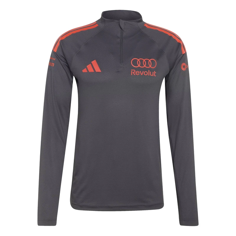 adidas Men's Audi Formula ONE Team Mechanics 1/4 Zip, Utility Black/hi-res red, L