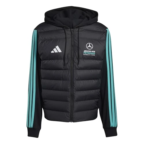 adidas Men's MERCEDES - AMG PETRONAS FORMULA 1 TEAM DNA PUFFER JACKET, black/semi mint rush, 3XL