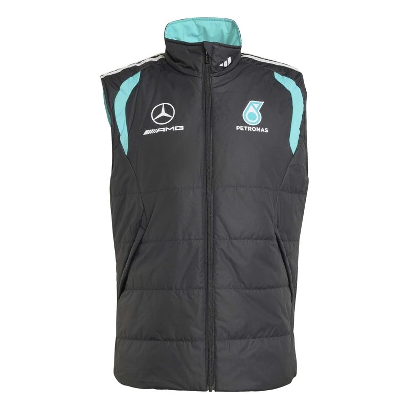 adidas Men's Mercedes - AMG Petronas Formula 1 Team Mechanics Vest, Black/Grey Two, 3XL