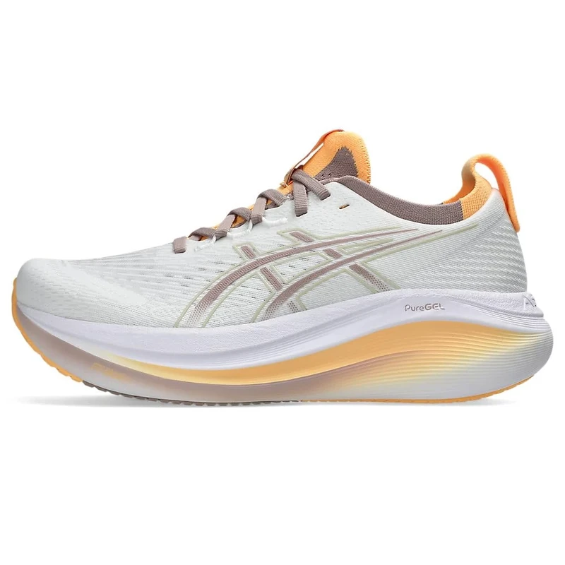 ASICS Womens Gel-Nimbus 27 Sneaker, White Fawn, 4.5 UK