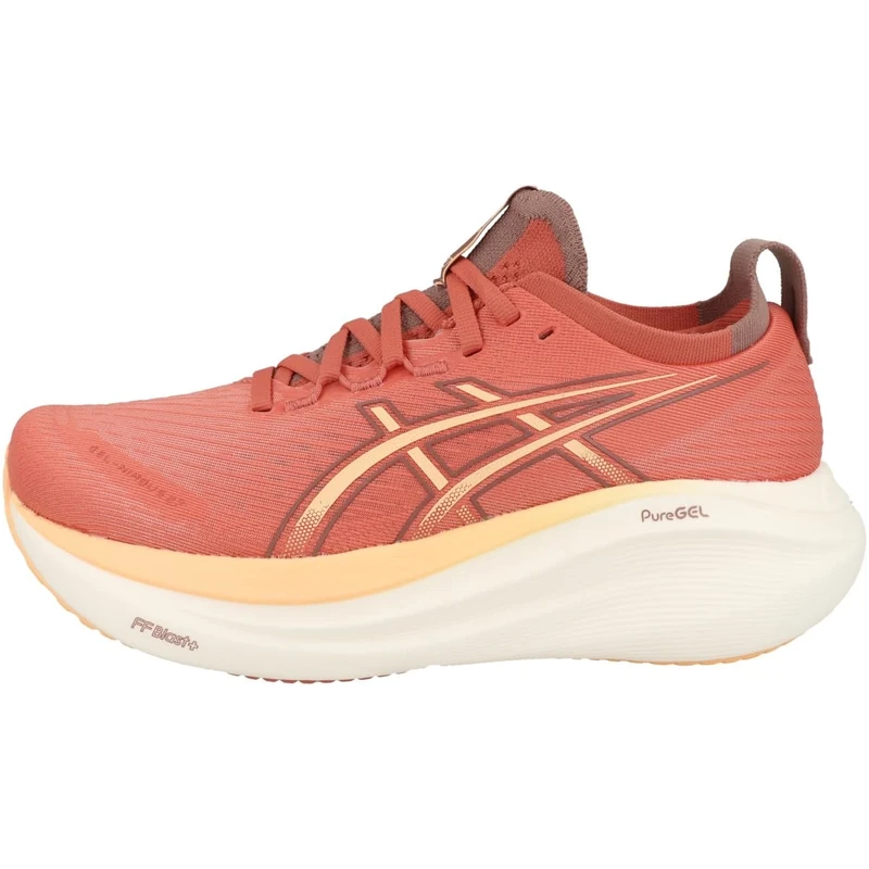 ASICS Womens Gel-Nimbus 27 Sneaker, Dark Pink Clay Orange Glow, 4 UK