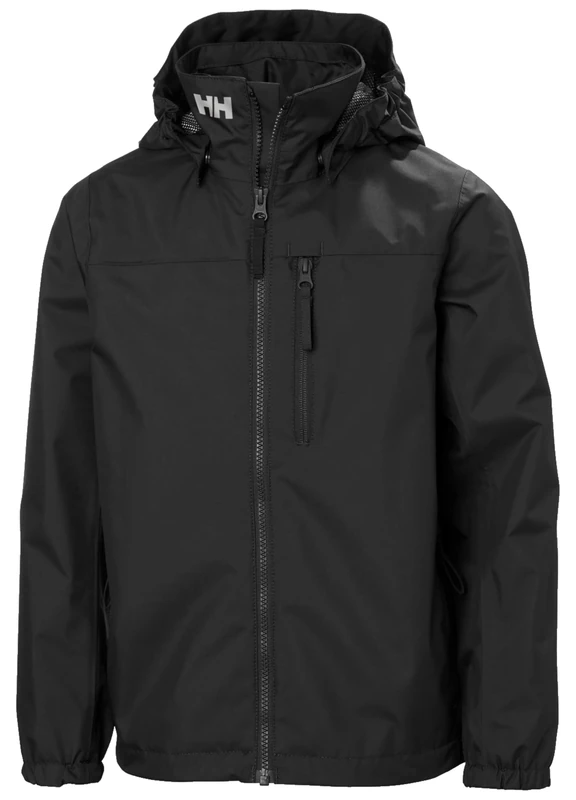 Helly Hansen Junior Unisex Crew Hooded Jacket, Black, 11