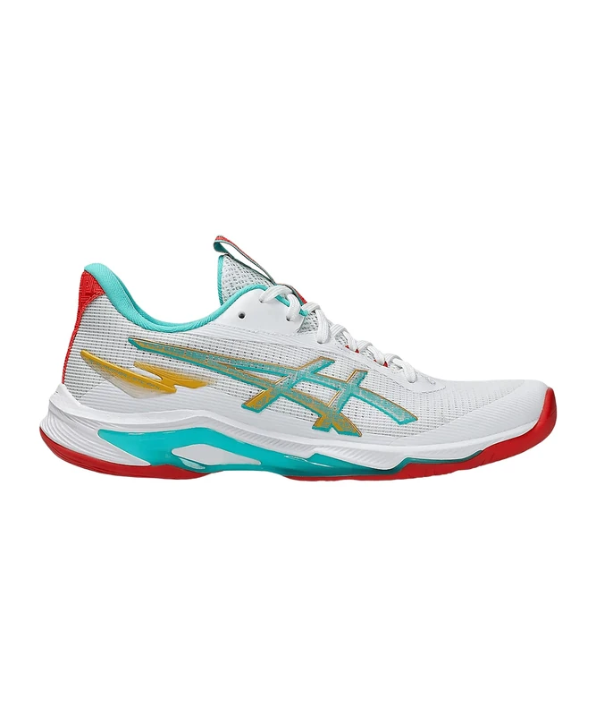 ASICS Women's Netburner Ballistic FF 4 Sneaker, White Sea Glass, 8.5 UK