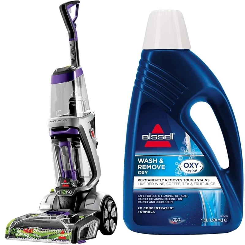 Bundle of BISSELL ProHeat 2X Revolution Pet Pro Carpet Cleaner + BISSELL Wash & Remove Oxy Carpet Cleaning Solution 1.5L (20666 & 1265E)