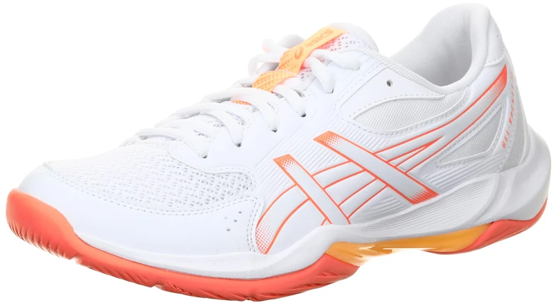 ASICS Womens Gel-Rocket 12 Sneaker, White Vivid Coral, 6 UK