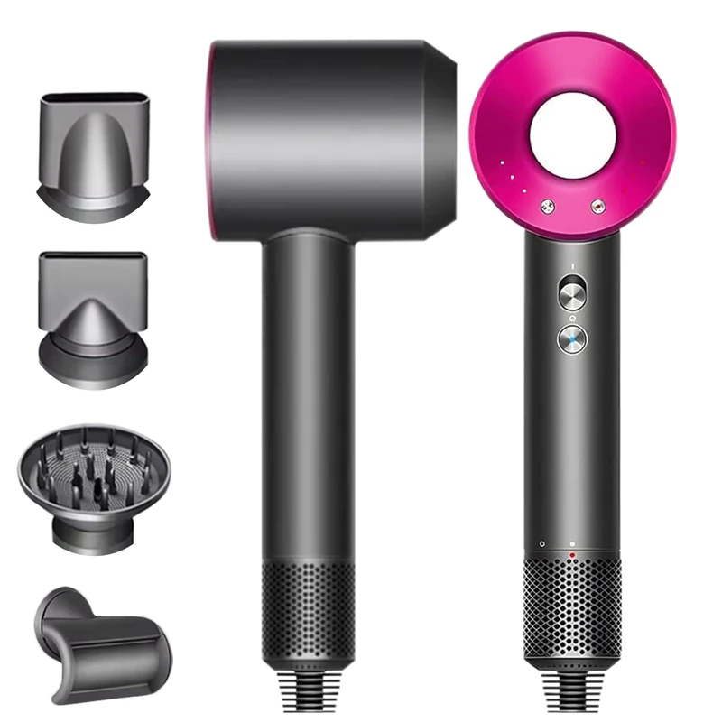 Londoree Ionic Hair Dryer with Diffuser for Curly Hair - Lightweight Travel Hairdryer for Women - Fast Drying Hair Dryer with Diffuser & Accessories - Hair Diffuser for Women Gifts (Black)