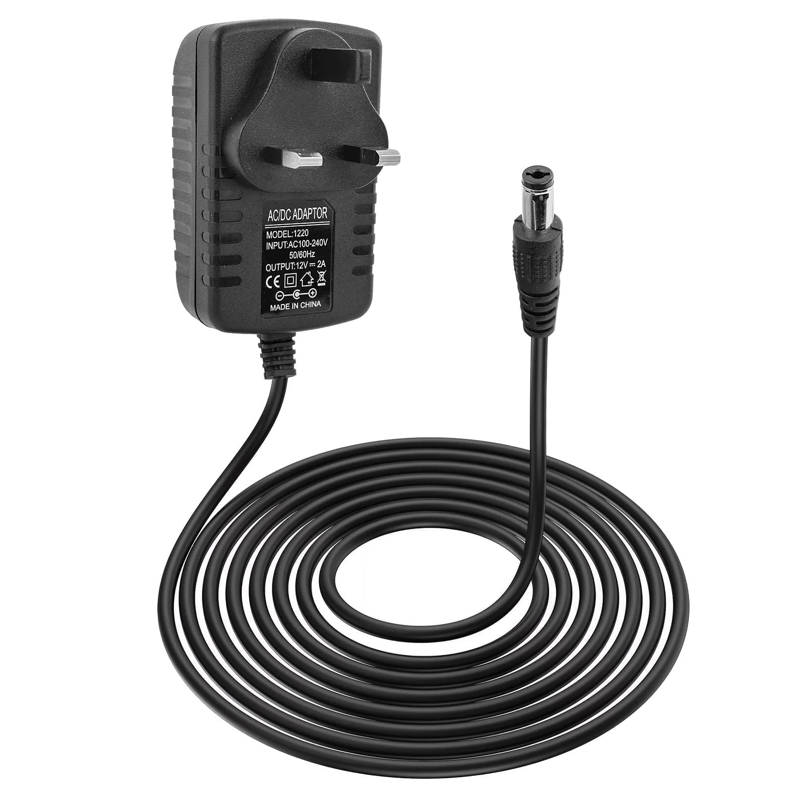 12V 2A Power Supply, AC/DC Adapter 100-240V 50/60hz Driver Transformer with 5.5mm x 2.1mm Plug, Charger Cable for Arlo Pro 2/3 CCTV Cameras LED Strip Light Router Video Audio Monitor