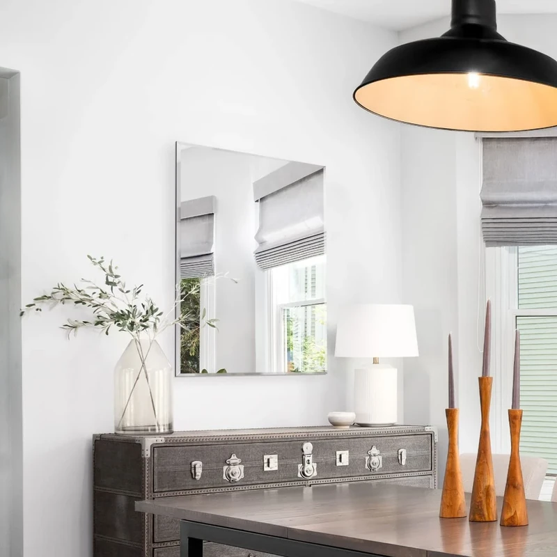 MirrorOutlet Modern Bathroom Wall Mirror 90 x 60cm – Single Bevelled Veneitian Style Rectangular Mirror – Landscape or Portrait Hanging – Ideal for Vanity, Sink & Bathroom Walls