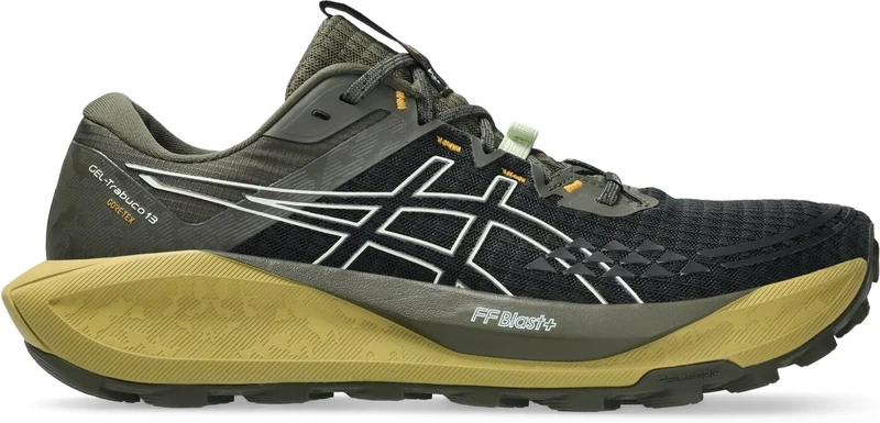 ASICS Men's Gel-Trabuco 13 GTX Sneaker, Black Whisper Green, 6 UK