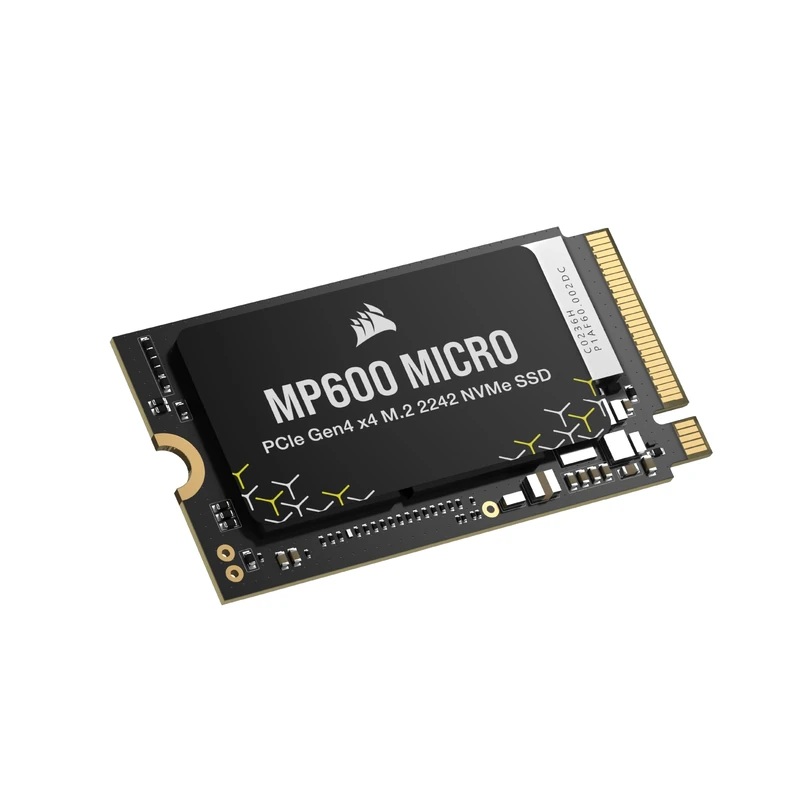 Corsair MP600 MICRO 1TB M.2 NVMe PCIe x4 Gen4 SSD – M.2 2242 – Up to 7,000MB/sec Sequential Read – High-Density 3D TLC NAND – Compatible with Lenovo Legion Go and Thin PCIe 4.0 Laptops – Black