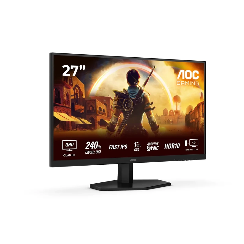 AOC Q27G42ZE - 27 inch QHD Gaming Monitor, Fast IPS, 260Hz Oc, 1ms, G-Sync comp, HDR10, Low Input Lag (2560x1440, HDMI 2.0 x 1 / DisplayPort 1.4 x 1)