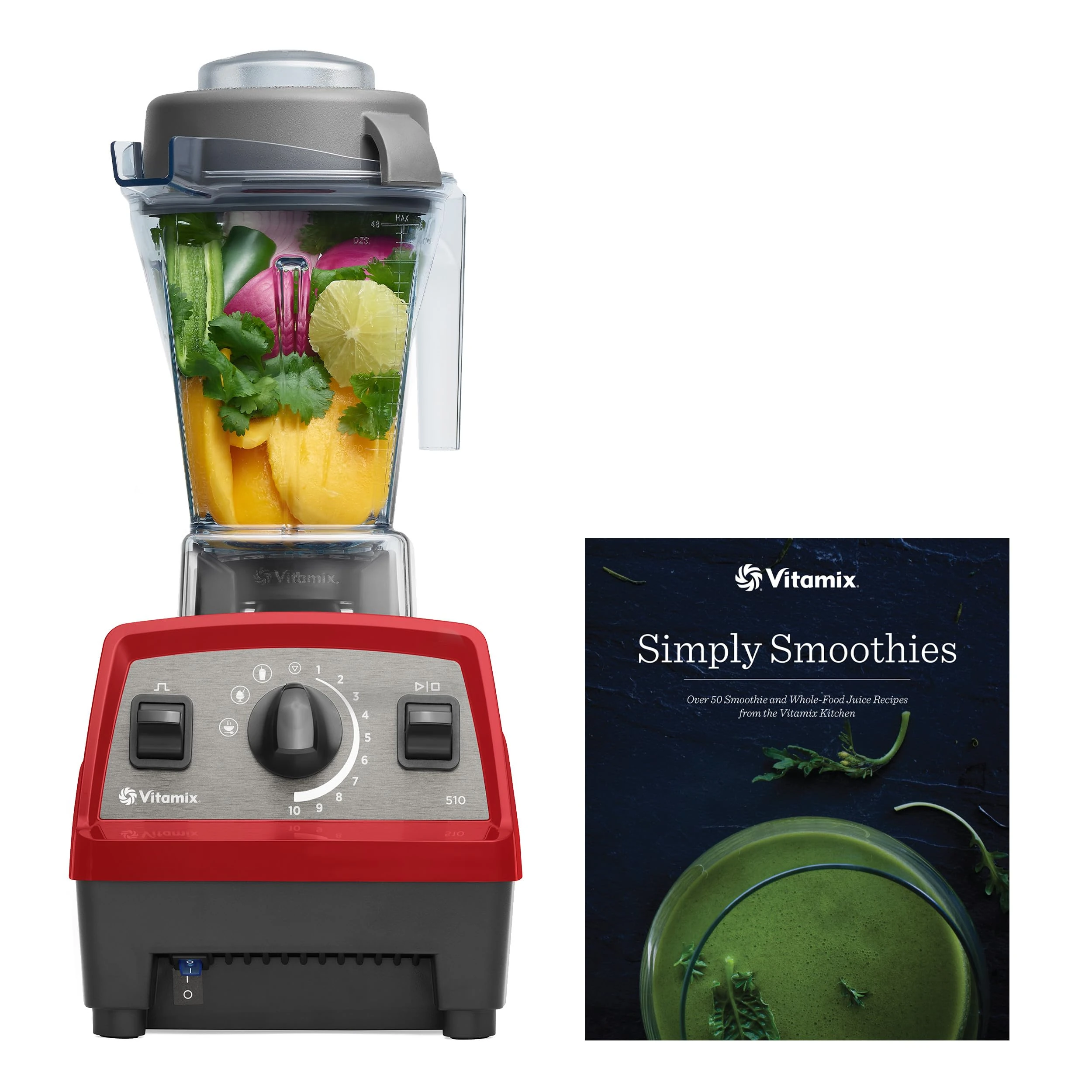 Vitamix Propel 510 Propeller Blender with Preset Mixing Programs, Professional Grade, 40 oz Capacity, Simply Smoothies Cookbook, Red