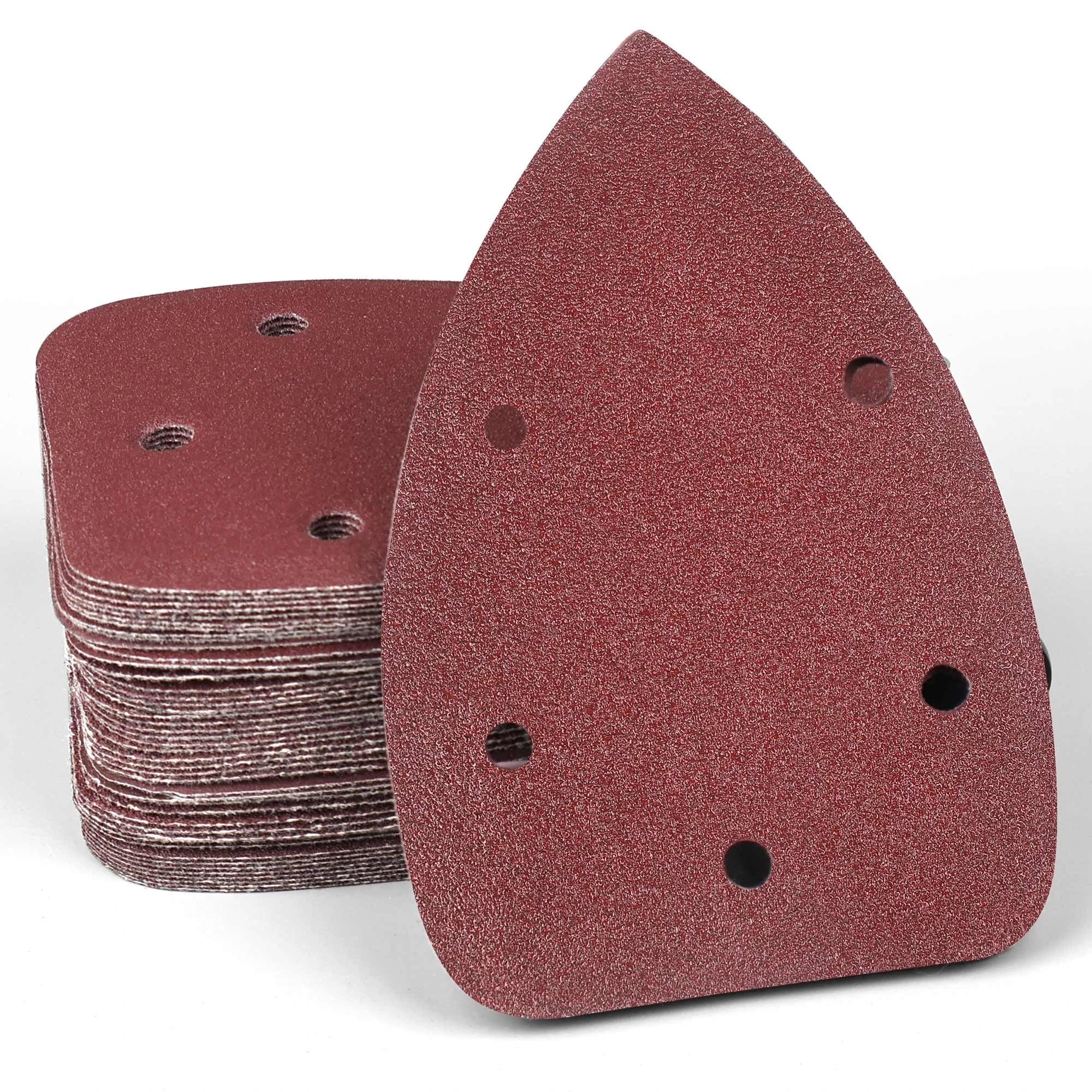 60PCS Mouse Sanding Pads, Mouse Sander Pads P120 Grits,Multi Tool Sanding Pads,5 Holes Triangle Sandpaper for Mouse Sander Pads