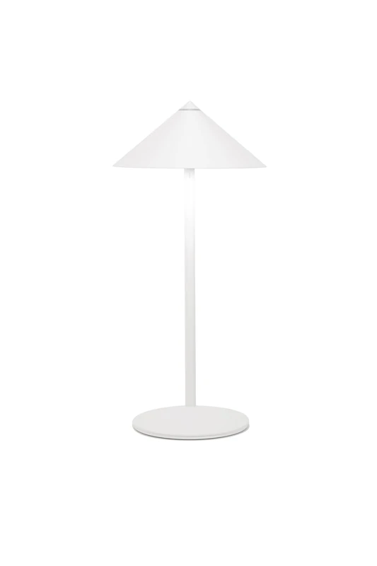 Zafferano, Pina L Desk Lamp, Wireless Rechargeable Table Lamp, Touch Control and Swivel Head, Suitable for Indoor and Outdoor Use, Dimmer, 2200-3000K, Height 55cm, White